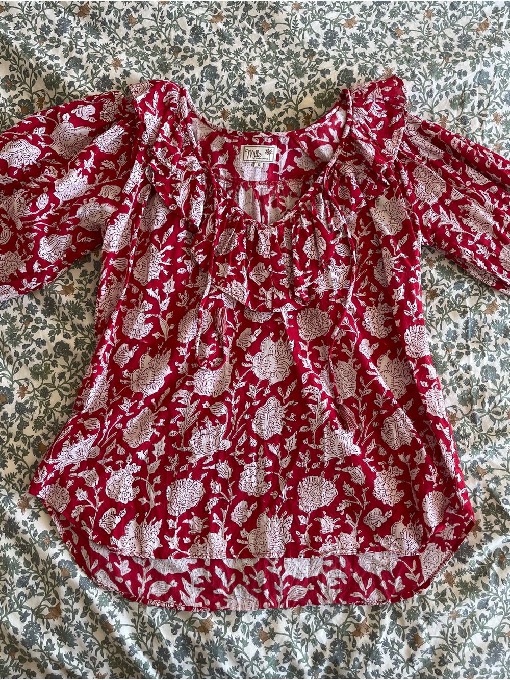 ❤️ Mille Zinnia resort & travel blouse sz Small
